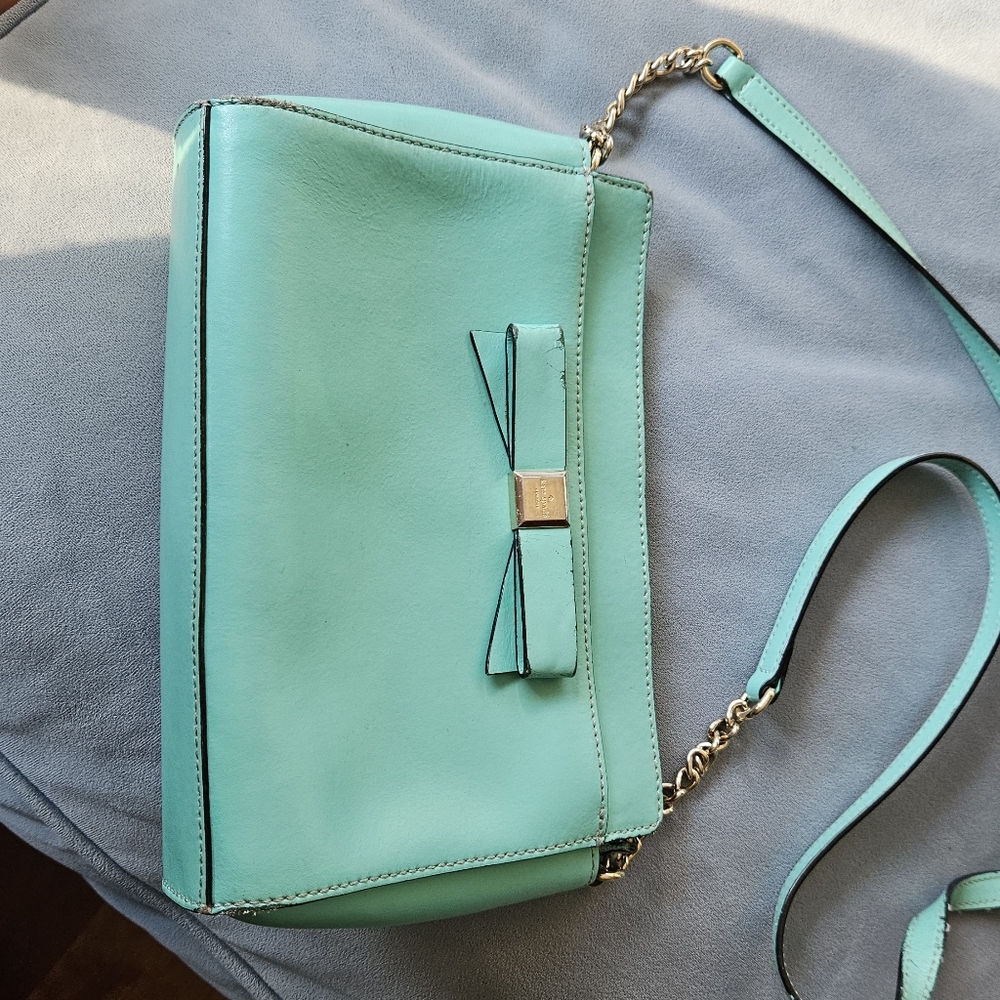 Kate Spade Aqua Crossbody Bag with Bow
